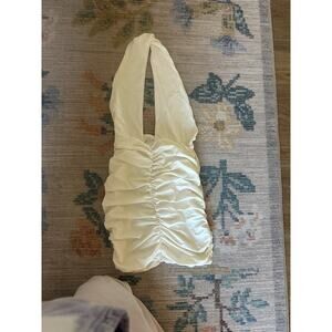 Adika White Ruched Halter Mini Dress Size S Party Club Y2K 2000s Bodycon